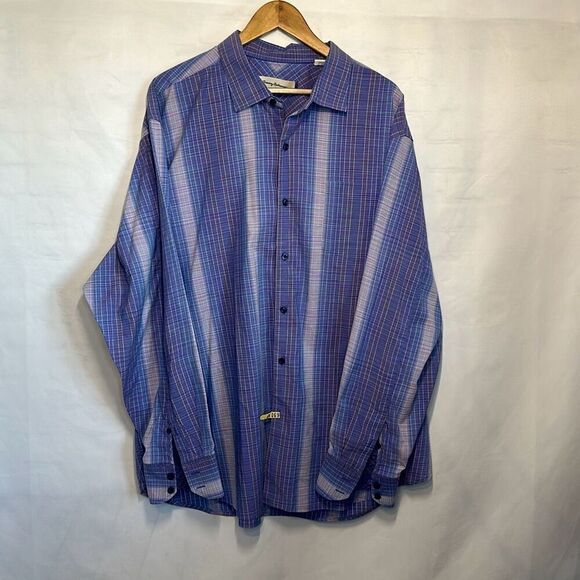 Tommy Bahama Mens Purple Pink Long Sleeve Button Down size XXL - Picture 1 of 6